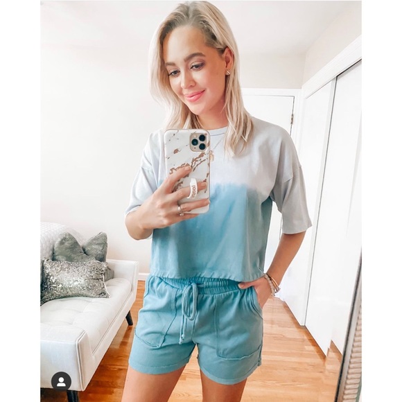 Ruthie Grace Blue/White Ombré Two Piece Lounge Set - Picture 6 of 7